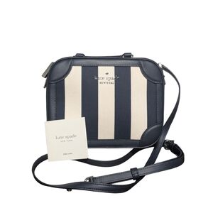 KATE SPADE ♠️ Striped Navy BlueTraveler Trunk Sailor Crossbody Purse Bag